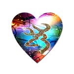 Browning Deer Glitter Galaxy Heart Magnet Front