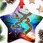 Browning Deer Glitter Galaxy Star Ornament (Two Sides) Front