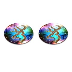 Browning Deer Glitter Galaxy Cufflinks (oval) by artworkshop