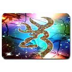 Browning Deer Glitter Galaxy Large Doormat  by artworkshop