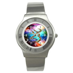 Browning Deer Glitter Galaxy Stainless Steel Watch by artworkshop