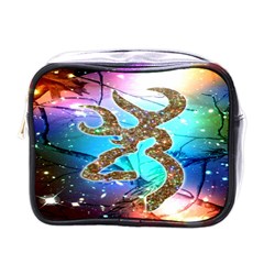 Browning Deer Glitter Galaxy Mini Toiletries Bag (one Side) by artworkshop