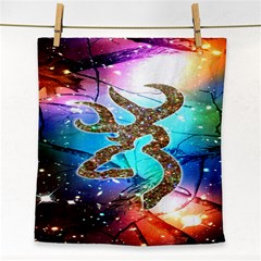 Browning Deer Glitter Galaxy Face Towel by artworkshop