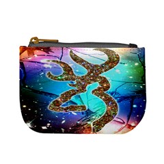 Browning Deer Glitter Galaxy Mini Coin Purse by artworkshop