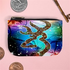 Browning Deer Glitter Galaxy Mini Coin Purse by artworkshop