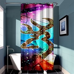 Browning Deer Glitter Galaxy Shower Curtain 36  X 72  (stall)  by artworkshop