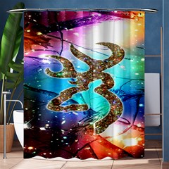 Browning Deer Glitter Galaxy Shower Curtain 60  X 72  (medium)  by artworkshop