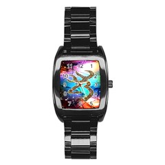 Browning Deer Glitter Galaxy Stainless Steel Barrel Watch by artworkshop