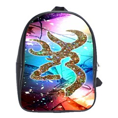 Browning Deer Glitter Galaxy School Bag (xl) by artworkshop