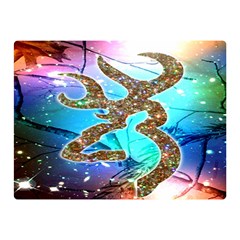 Browning Deer Glitter Galaxy Double Sided Flano Blanket (mini)  by artworkshop