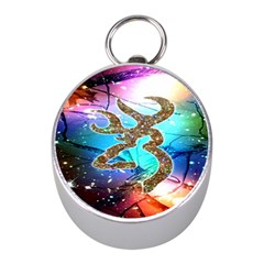 Browning Deer Glitter Galaxy Mini Silver Compasses by artworkshop