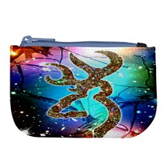 Browning Deer Glitter Galaxy Large Coin Purse by artworkshop