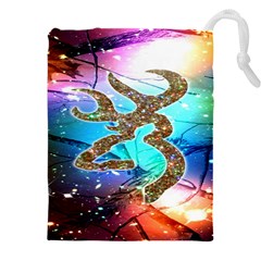 Browning Deer Glitter Galaxy Drawstring Pouch (4xl) by artworkshop