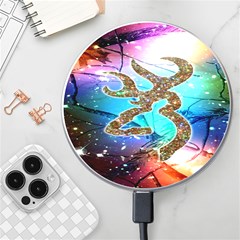 Browning Deer Glitter Galaxy Wireless Charger by artworkshop