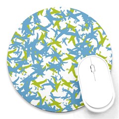 Birds Silhouette Motif Random Pattern Round Mousepads