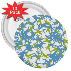 Birds Silhouette Motif Random Pattern 3  Buttons (10 Pack)  by dflcprintsclothing