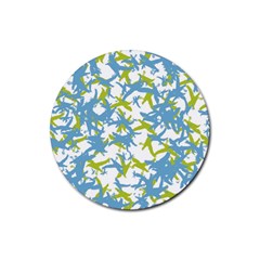 Birds Silhouette Motif Random Pattern Rubber Round Coaster (4 Pack) by dflcprintsclothing