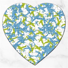 Birds Silhouette Motif Random Pattern Jigsaw Puzzle (heart) by dflcprintsclothing