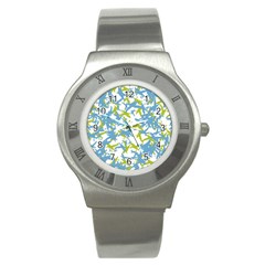 Birds Silhouette Motif Random Pattern Stainless Steel Watch by dflcprintsclothing