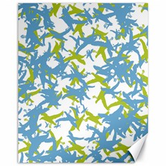 Birds Silhouette Motif Random Pattern Canvas 11  X 14 