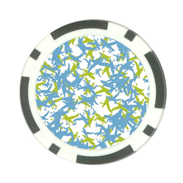 Birds Silhouette Motif Random Pattern Poker Chip Card Guard (10 pack)