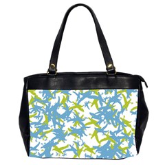 Birds Silhouette Motif Random Pattern Oversize Office Handbag (2 Sides)