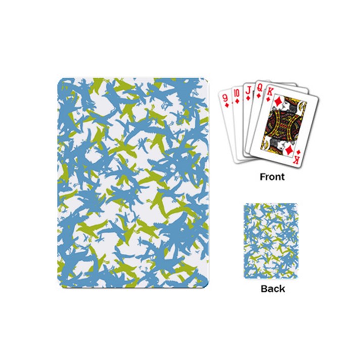 Birds Silhouette Motif Random Pattern Playing Cards Single Design (Mini)