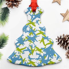 Birds Silhouette Motif Random Pattern Christmas Tree Ornament (two Sides) by dflcprintsclothing