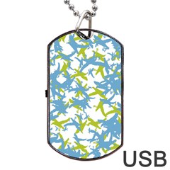 Birds Silhouette Motif Random Pattern Dog Tag Usb Flash (one Side) by dflcprintsclothing