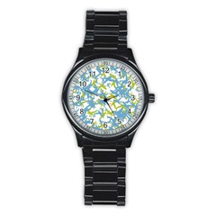 Birds Silhouette Motif Random Pattern Stainless Steel Round Watch by dflcprintsclothing