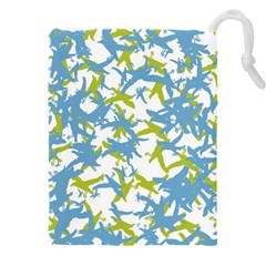 Birds Silhouette Motif Random Pattern Drawstring Pouch (4xl) by dflcprintsclothing