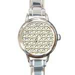 Moths Photos Motif Pattern Round Italian Charm Watch Front