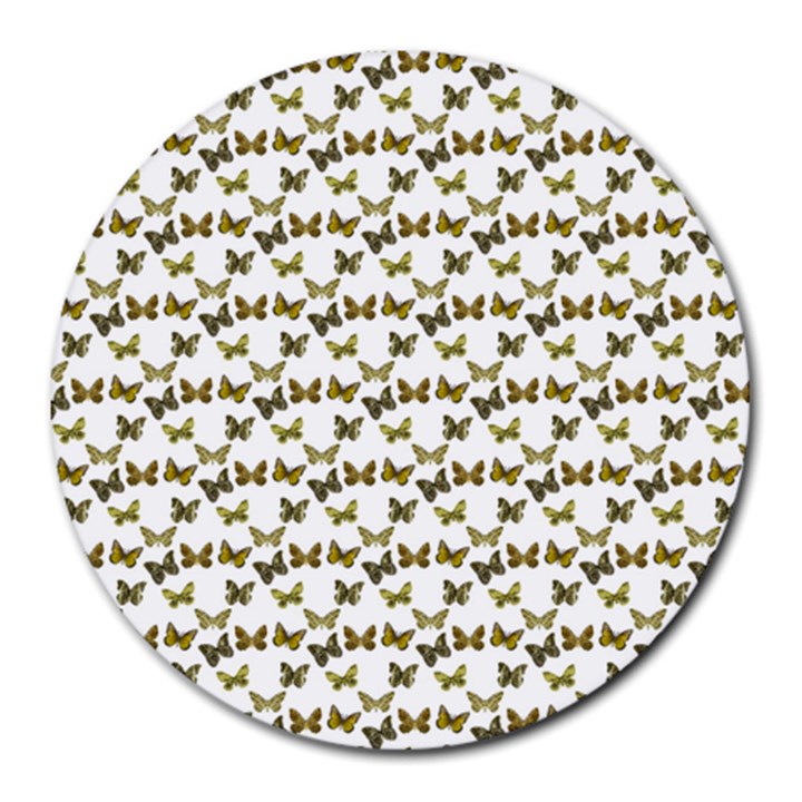 Moths Photos Motif Pattern Round Mousepads