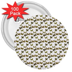 Moths Photos Motif Pattern 3  Buttons (100 pack) 