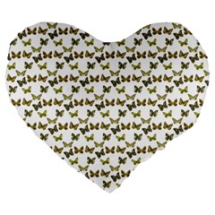 Moths Photos Motif Pattern Large 19  Premium Heart Shape Cushions