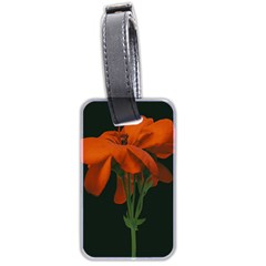 Red Geranium Over Black Background Luggage Tag (two Sides)