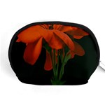 Red Geranium Over Black Background Accessory Pouch (Medium) Front