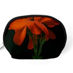 Red Geranium Over Black Background Accessory Pouch (Medium) Back