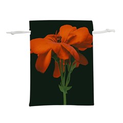 Red Geranium Over Black Background Lightweight Drawstring Pouch (s) by dflcprintsclothing