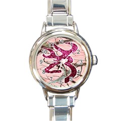 Browning Deer Glitter Round Italian Charm Watch by artworkshop