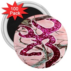 Browning Deer Glitter 3  Magnets (100 Pack) by artworkshop