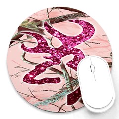 Browning Deer Glitter Round Mousepads by artworkshop