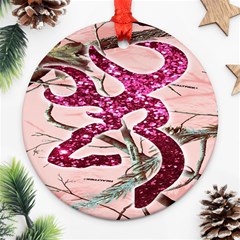 Browning Deer Glitter Ornament (round) by artworkshop