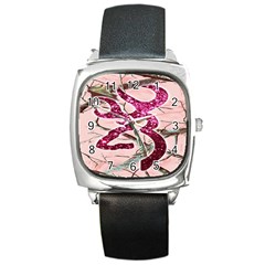 Browning Deer Glitter Square Metal Watch by artworkshop