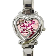 Browning Deer Glitter Heart Italian Charm Watch by artworkshop