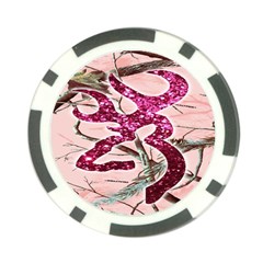 Browning Deer Glitter Poker Chip Card Guard by artworkshop