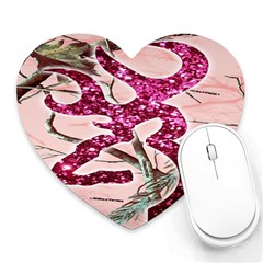 Browning Deer Glitter Heart Mousepads by artworkshop