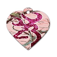 Browning Deer Glitter Dog Tag Heart (one Side) by artworkshop