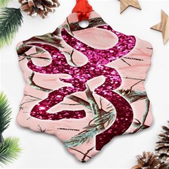 Browning Deer Glitter Snowflake Ornament (two Sides) by artworkshop