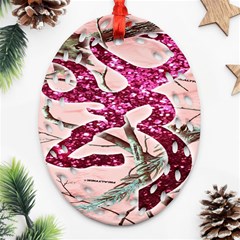 Browning Deer Glitter Ornament (oval Filigree) by artworkshop